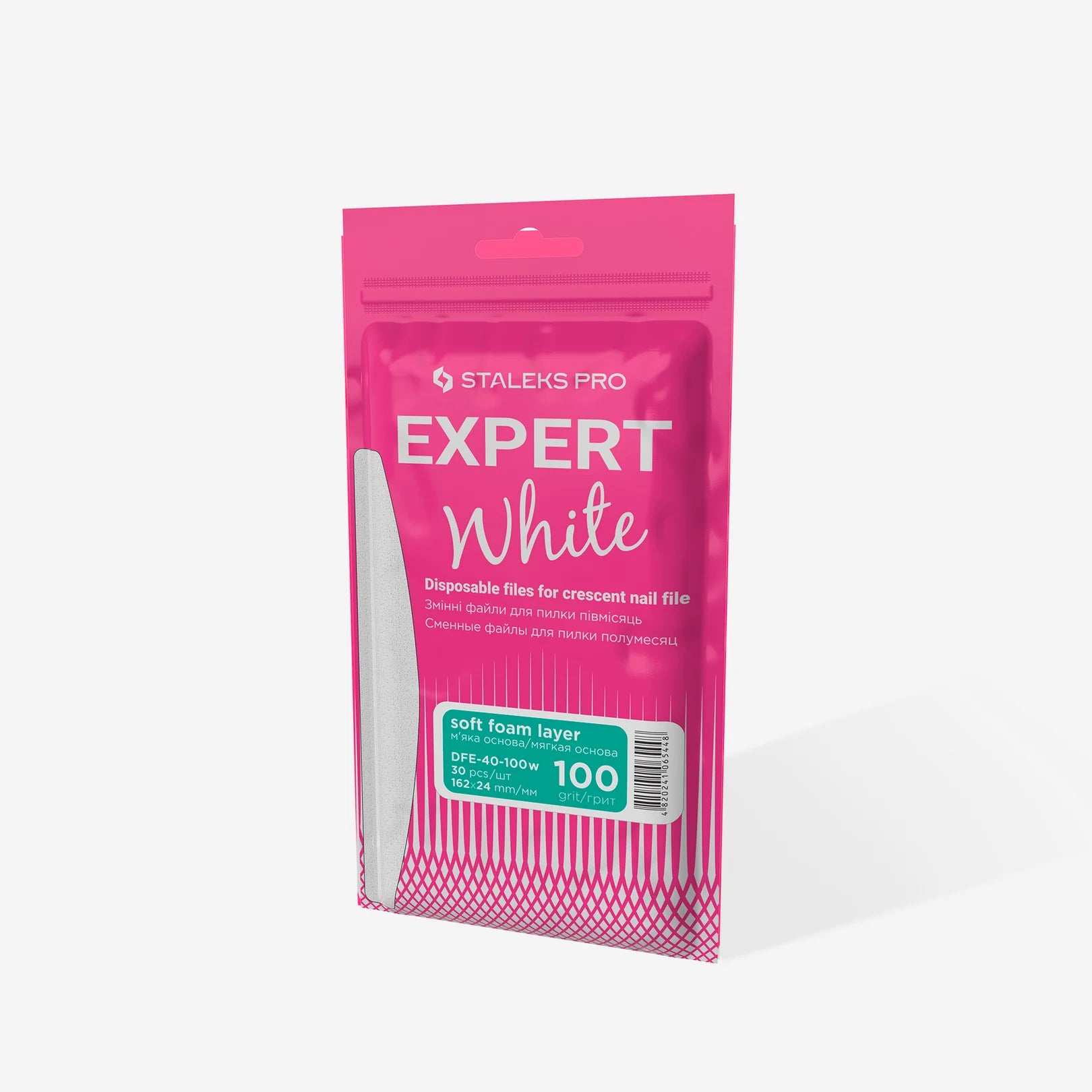 STALEKS EXPERT 40 Limas adhesivas para la lima media luna sobre una base blanda, grano 100 (30 uds.)