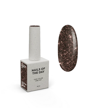 NAILSOFTHEDAY Whiskey — esmalte semipermanente reflectante marrón, 10 ml