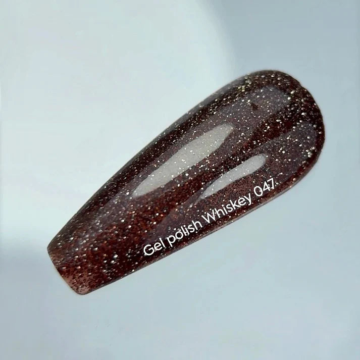 NAILSOFTHEDAY Whiskey — esmalte semipermanente reflectante marrón, 10 ml